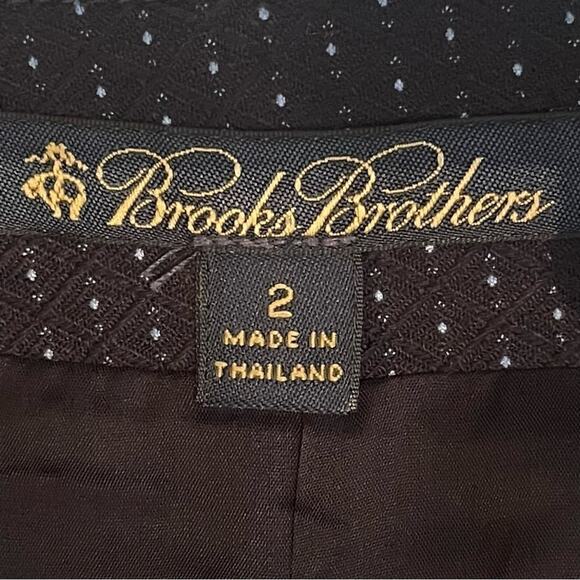 Brooks Brothers Navy Blue Polka Dot Cotton Academia Prep Skirt NWOT Size 2 - Picture 8 of 11